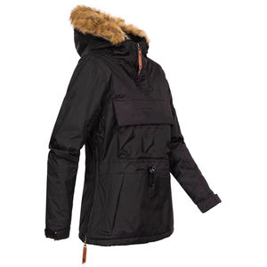 Chaqueta de Invierno Impermeable para Mujer con Capucha y Forro Polar, Chaqueta de Exterior con Cremallera y Logotipo Personalizado - Product Image 4