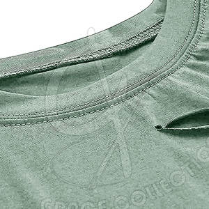 Camisetas elegantes de media manga con cuello redondo y diseño personalizado para mujer, camisetas recortadas hechas en Pakistán - Product Image 6