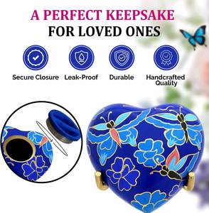 Urna pequeña para cenizas humanas Urna en forma de corazón para mujeres Urna de cremación en forma de corazón - Product Image 2