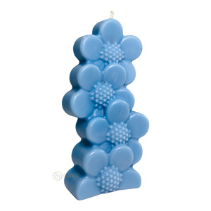 4 Flores, 5 hojas, Vela decorativa de pilar de cera de soja, decoración festiva del hogar para fiestas de cumpleaños de Navidad, eventos de Diwali - Product Image 4