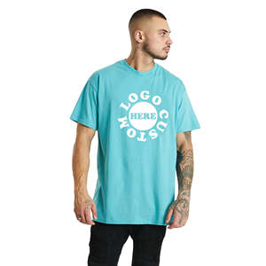 T-shirt léger surdimensionné en coton 100% écologique respirant, vêtement décontracté d'été, logo sur le devant, prix direct d'usine - Product Image 1