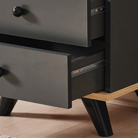Mesa de Noche Moderna con Panel de Madera, Estándar de Hotel, para Dormitorio, Sala de Estar, Comedor, Muebles para el Hogar