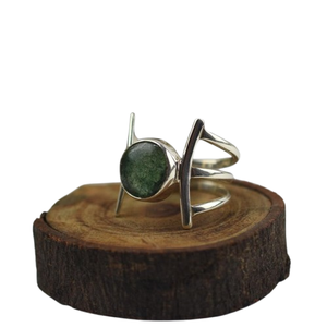 Tendance 925 argent Sterling vert Aventurine pierre précieuse bague bijoux à la main argent Boho Style bague bijoux pour femmes cadeau pour - Product Image 1