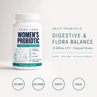 Capsules probiotiques pour femmes, équilibre digestif et floraire quotidien, flacon de 60 unités, non-OGM