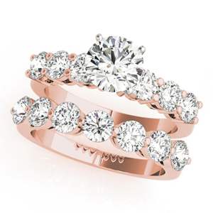 Diamante de corte redondo estilo único solitario con acentos anillo de compromiso para ella/mujer estilo excelente - Product Image 2