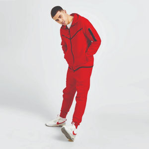 Venta al por mayor personalizado impreso con capucha moda Casual chándales de dos piezas Jogging trajes hombres chándal manga larga invierno cordón - Product Image 2