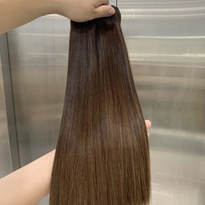 กระดูกดึงคู่ยาวเรียบผมสีน้ําตาลตรงสานหนังกําพร้าชิดผมมนุษย์เวียดนาม - Product Image 5