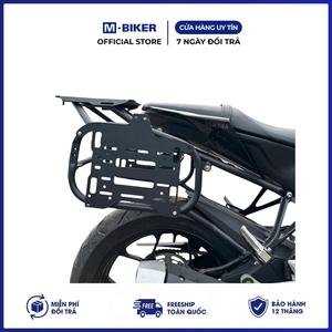 Ensemble complet de porte-bagages en acier inoxydable pour moto M-Biker Dual Sport avec design Cyberpunk, comprend une sacoche de selle et un sacoche pour casque - Product Image 5