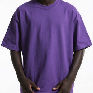 Camiseta personalizada Vintage de gran tamaño de 220 gramos de peso pesado 100% algodón para hombre, ropa de calle transpirable informal con logotipo frontal de talla grande - Product Image 1