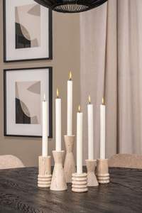 Elegant Travertine <b>Marble</b> <b>Candle</b> Holder Natural Stone Finish Decorative Accent For Living Room Dining Table Home Decor - Product Image 4