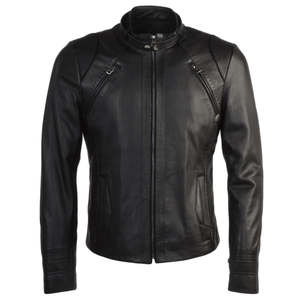 Veste de moto en cuir véritable pour homme, personnalisée OEM, col montant, tissu en toile, réversible, respirante, pour utilisation en moto - Product Image 4