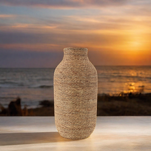 TienPhong fait à la main en gros déco 79 jonc de mer enveloppé Vase 10 "X 10" X 19 "marron pour Vase catégorie décor salon - Product Image 3