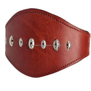 High Quality Premium Natural Fancy Real Strong Genuine Luxury Leather <b>Dog</b> <b>Collar</b> Set with Thick Padding Oval Shape - Product Image 4
