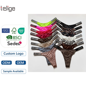 Slip perizoma con strass lucidi e sexy per fitness femminile, sport, sollevamento fianchi, vita bassa, taglio a vita alta - Product Image 1