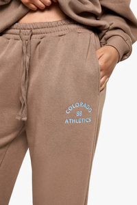 Taupe personnalisé femmes Colorado athlétisme jambe droite Joggers dernier hiver éponge polaire pantalons de survêtement/pantalon/pantalon - Product Image 5