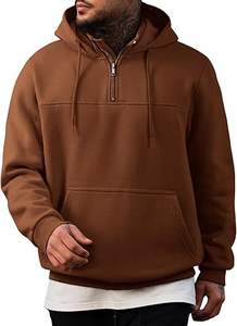 Sweats à capuche décontractés d'hiver pour hommes couleur unie 100% coton polaire coupe régulière séchage rapide et respirant de haute qualité - Product Image 2