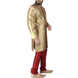 Seda tradicional de todos los tamaños, boda, Kurta, para novio, diseñador, Sherwani, venta al por mayor - Product Image 3