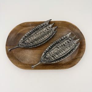 Bol à feuilles en aluminium artisanal en nickel noir, design moderne, bol à fruits secs en métal avec forme de feuille pour une utilisation décorative - Product Image 5