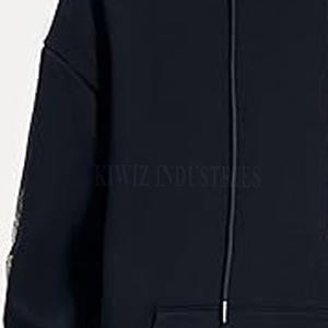 Accepter le sweat à capuche brodé de logo personnalisé sweats à capuche brodés OEM à ourlet brut vintage pour hommes - Product Image 6