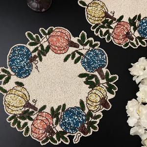 Beaded Handmade Eco-Friendly Luxury <b>Placemats</b> Embellished Design Factory Outlet Bulk Wholesale Exporter <b>Dining</b> Decor Home India - Product Image 5