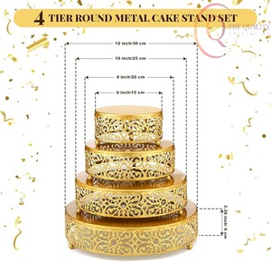 Base para Pastel de Metal Decorativa con Atractivo Clásico, Ideal para Exhibición de Pasteles, Fiestas de Té y Mesas de Eventos - Product Image 2