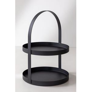 Nouvel arrivage de paniers à deux niveaux en fer noir panier de rangement panier de fruits ustensiles de cuisine présentoir de table support de rangement pour maquillage - Product Image 1