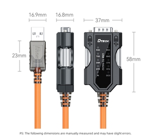 DTECH IOT5089(PL) <span class=keywords><strong>USB</strong></span> 2.0至<span class=keywords><strong>DB9</strong></span>数据串行转换器<span class=keywords><strong>RS232</strong></span> 9针适配器电缆，带十个指示器 - Product Image 4