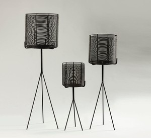 Maceta moderna con soporte para decoración del hogar, Juego de 2 macetas de Metal con acabado de cobre de Color negro - Product Image 6