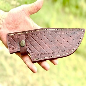 Handmade Customized OEM Sheath Pouch for Fixed Blade Knife for <b>Camping</b> and Hunting Genuine Leather - Product Image 4