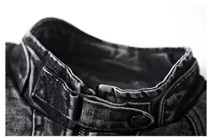 2026 Men's Casual Autumn Hooded Stand Collar Windproof Ripped <b>Denim</b> <b>Jackets</b> Best Style Fashionable Vintage Outerwear - Product Image 4