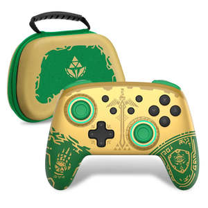 For Nintendo for Switch OLED Manette Vert Dor Zelda TOTK Compatible with <b>PC</b> IOS Slim Style with Vibration Turbo Features Padded - Product Image 1