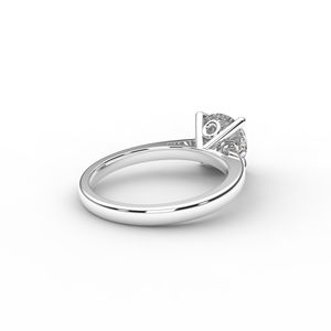 Bague de fiançailles solitaire en or blanc 18 carats plaqué rhodium, taille brillant rond, avec diamant de laboratoire certifié IGI, design tendance - Product Image 5