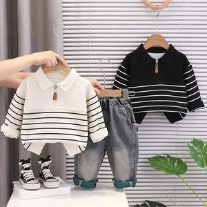 Set Due Pezzi per Neonati Maschi: Camicia a Maniche Lunghe e Pantaloncini in Cotone con Stampa Cartoon per Primavera e Autunno - Product Image 1