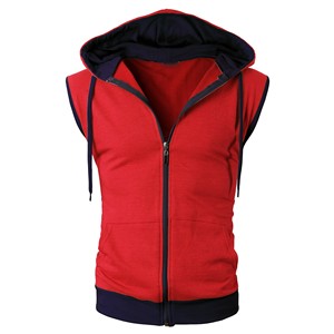 Premium Quality 100% Cotton Streetwear Custom Printed Logo <b>Sleeveless</b> Zipper <b>Hoodie</b> Men Reasonable Rate Hooded Fleece Winter XS - Product Image 1