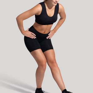 Pantalones cortos de compresión de fitness atléticos personalizados para mujer, equipo de gimnasio de LICRA, cierre de cintura elástica, patrón sólido, fondos activos para - Product Image 3