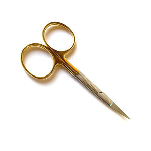 Ciseaux à iris plaqués or 115mm Ciseaux à gencives doublement incurvés Ciseaux à iris droits pour gencives dentaires - Product Image 1
