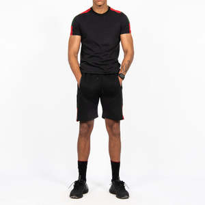 Ensemble de vêtements de rue d'été personnalisés pour hommes, ensemble de t-shirt et short surdimensionné de couleur noire, respirant, de haute qualité, vente en gros - Product Image 3
