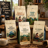 Sacs à café personnalisés AT PACK Guatemala avec fermeture éclair détachable et valve pour l'emballage de café en grains entiers et moulu