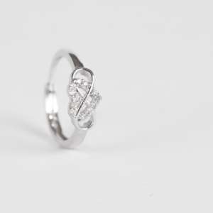 Anillo Corazón Infinito Cobre 925 Chapado en Plata para Boda - Product Image 4