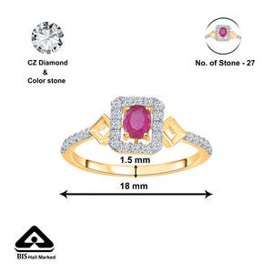<b>Rose</b> Gold Plated Gemstone <b>Ring</b> for Women Trendy 18K Style - Product Image 5