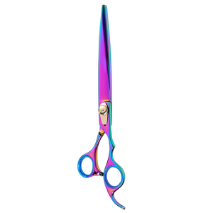 Ciseaux de toilettage pour animaux de compagnie en acier à haute teneur en carbone multicolore en titane avec repose-doigt - Product Image 6