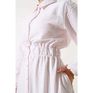 Vestido Abotonado Rayas Rosa - Product Image 1