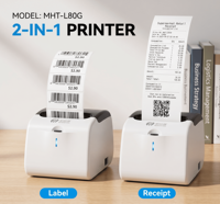 Impresora Térmica MHT L80G B2B al por Mayor, ODM, 80mm, 2 en 1, Impresora de Tickets y Etiquetas, Imprimante Thermique, 203DPI, USB de Escritorio
