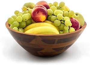 Eco-Friendly 12.5 Inch Polished <b>Wood</b> Modern Bowl <b>Set</b> Big Serving Bowl with Spoon and Fork for Family Dining for Home Kitchen Use - Product Image 2