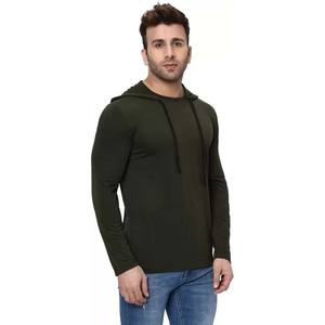 Hombres Sudadera con capucha de manga larga Camiseta de algodón al aire libre suelta Casual sólido camisa sudadera - Product Image 6