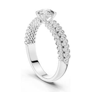 Bague de fiançailles en diamant de laboratoire rond brillant de 1,04 carat, clarté VVS-VS EF, CVD, or 18 carats, 14 carats, 10 carats et argent 925 rose - Product Image 5