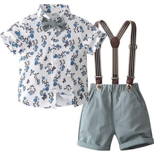 Impresionante conjunto de ropa para bebés recién nacidos, Camiseta de algodón informal inteligente con patrón de dibujos animados, conjunto combinado de verano, ropa corta para niños - Product Image 1