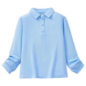Chemise pour garçons, style décontracté, simple, basique, uniforme scolaire, couche de base, haut en tissu tricoté, polo pour enfants, classique, décontracté, en coton - Product Image 1