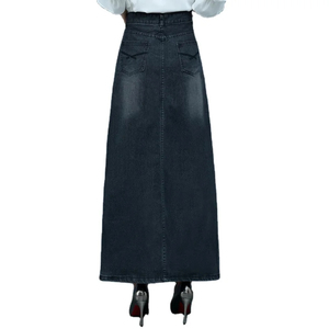 Jupe longue pour femme, prix bas, haute qualité, vente en gros, jupe en jean plissée à taille haute, mode estivale, mignonne - Product Image 6