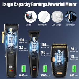 Cortadora de Pelo Profesional 3 en 1 Inalámbrica para Hombre, Recortadora Eléctrica, Cuchilla en T de Acero Inoxidable, Batería con Idioma en Francés - Product Image 4